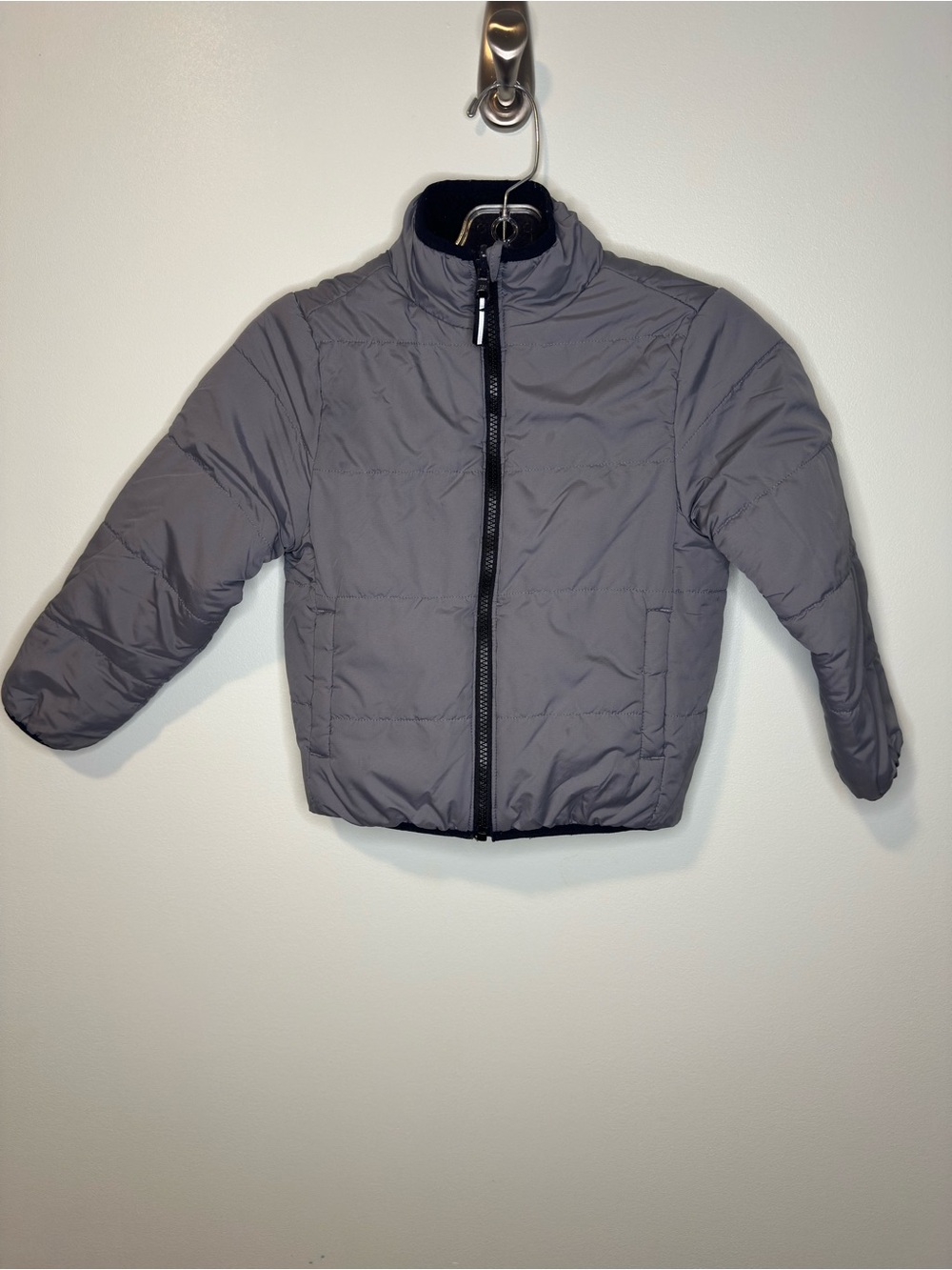 Member's Mark Boys Gray & Black Reversible Full-Zip Fleece Jacket